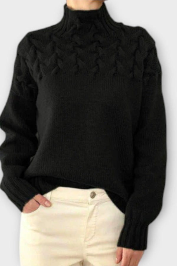 Ladies' Sweater with Cable Knit Detail