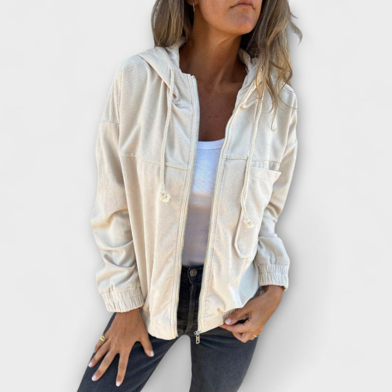 Ella - Corduroy Zip-Up Hoodie