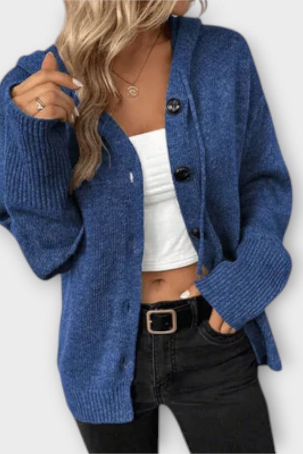 Knitted cardigan with buttons