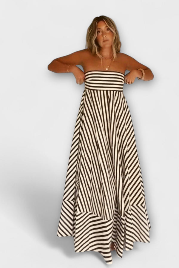 Nocturnal Charm Ruffle Maxi Dress
