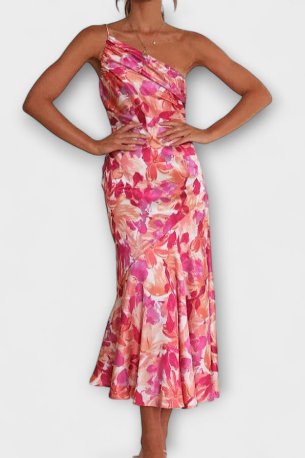 Tabea - Asymmetrical Floral Print Dress