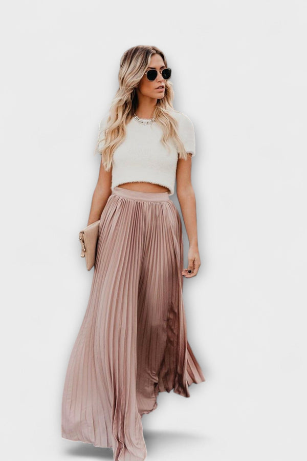 Light Pleated Maxi Skirt