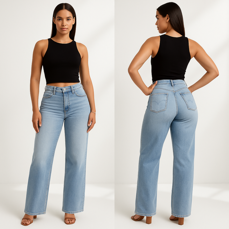 Claire® Mid-low Rise Stretch Jeans