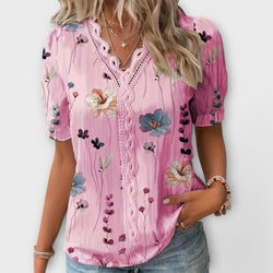 Fashionable Blouse with Pointed Neckline