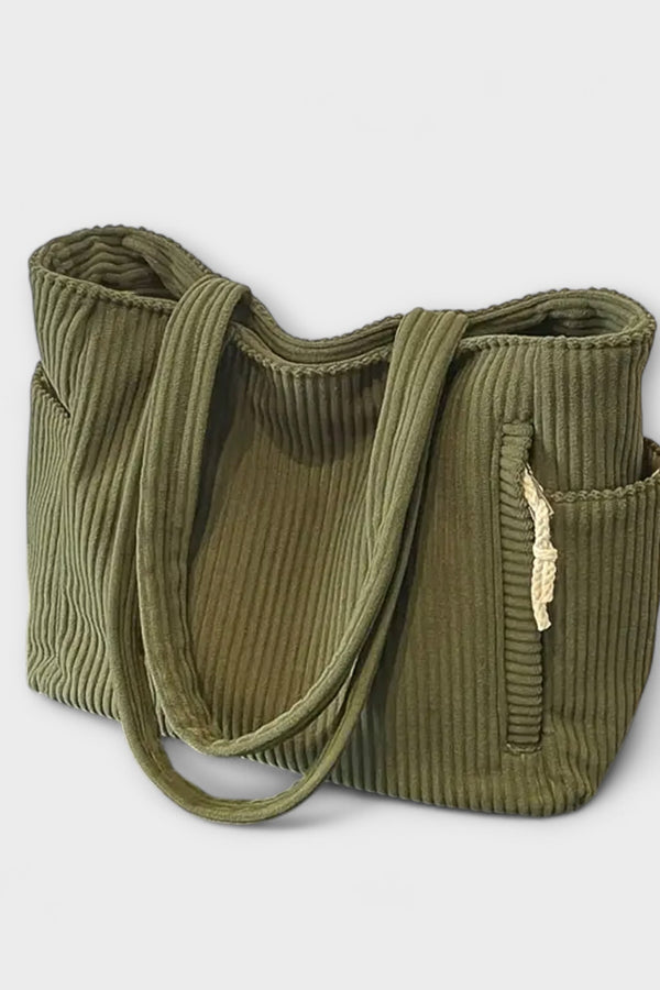 Tilda – Ribbed Tote Bag with Cord Detail