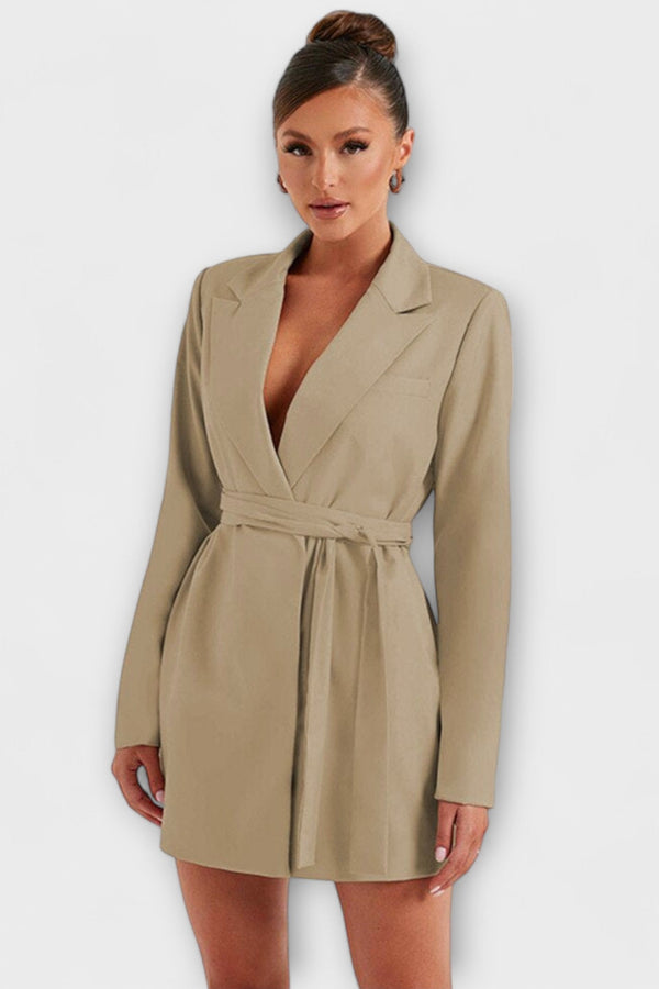 Blazer Dress with V-Neck
