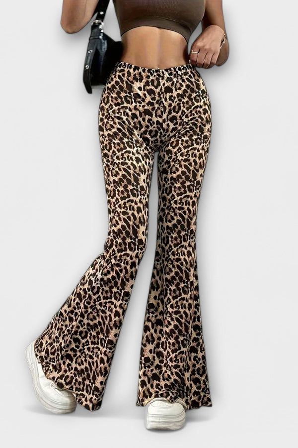 Leopard Bootcut Trousers