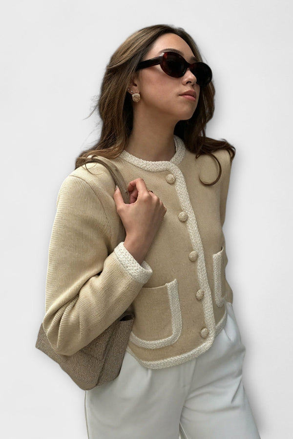 Classic Cardigan with Decorative Pockets