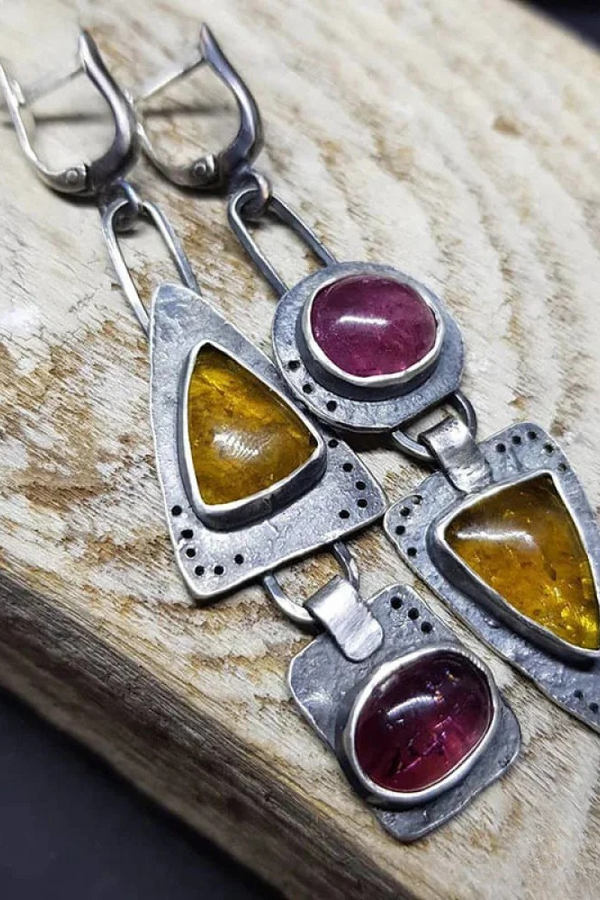 Retro Triangular Geometric Earrings