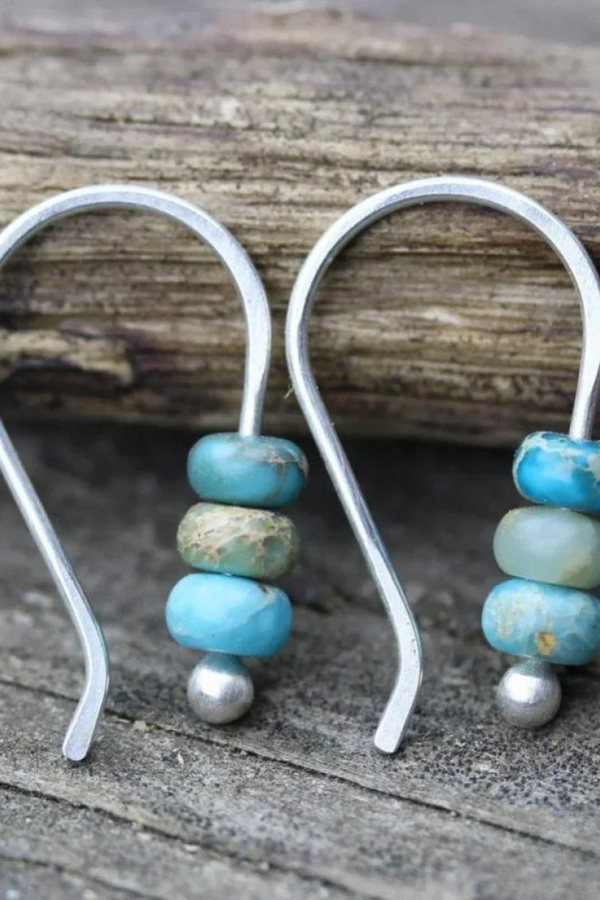Turquoise pearl earrings