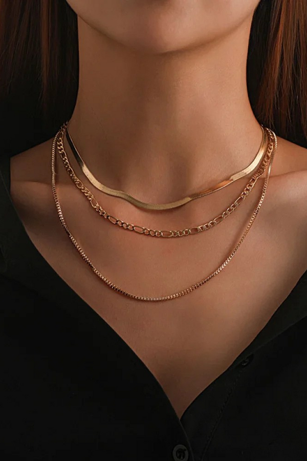 Vintage Gold 3-Piece Layered Necklace