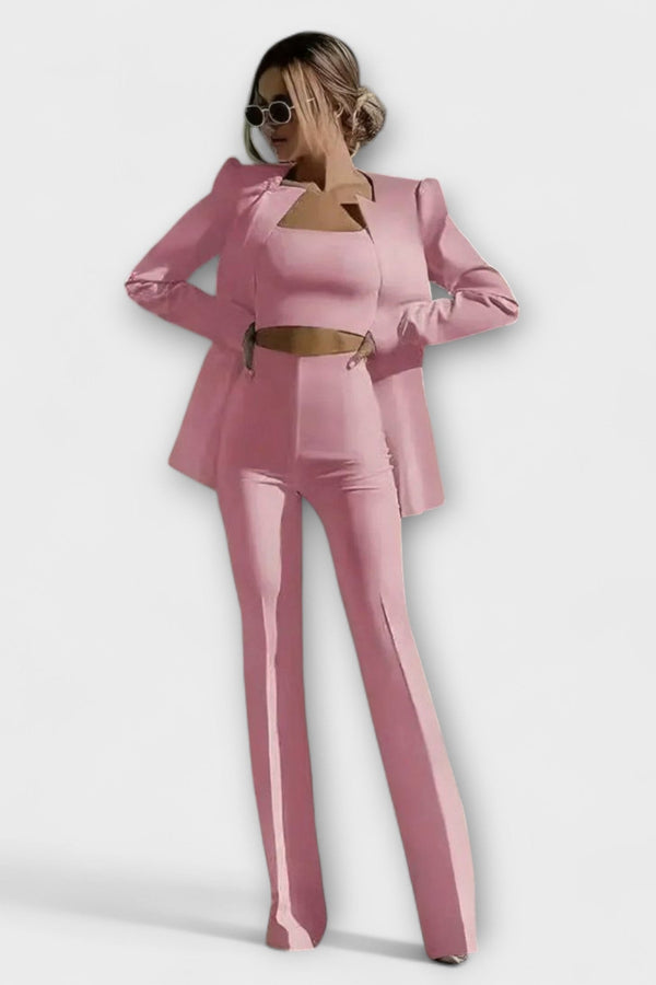 Stylish 3-Piece Set (Blazer, Top, Trousers)