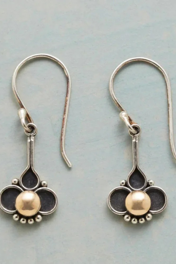 Bohemian Clover Pearl Silver Earrings