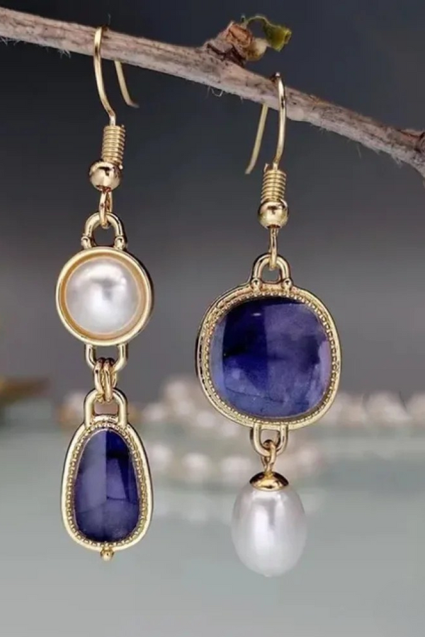 Retro Blue Stone Earrings