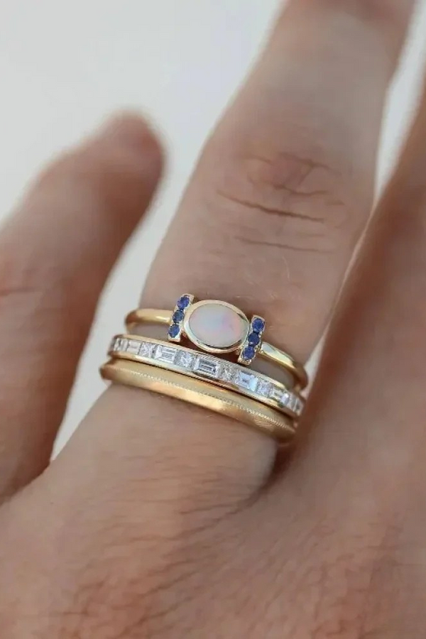 Set of Vintage Golden Eline Rings