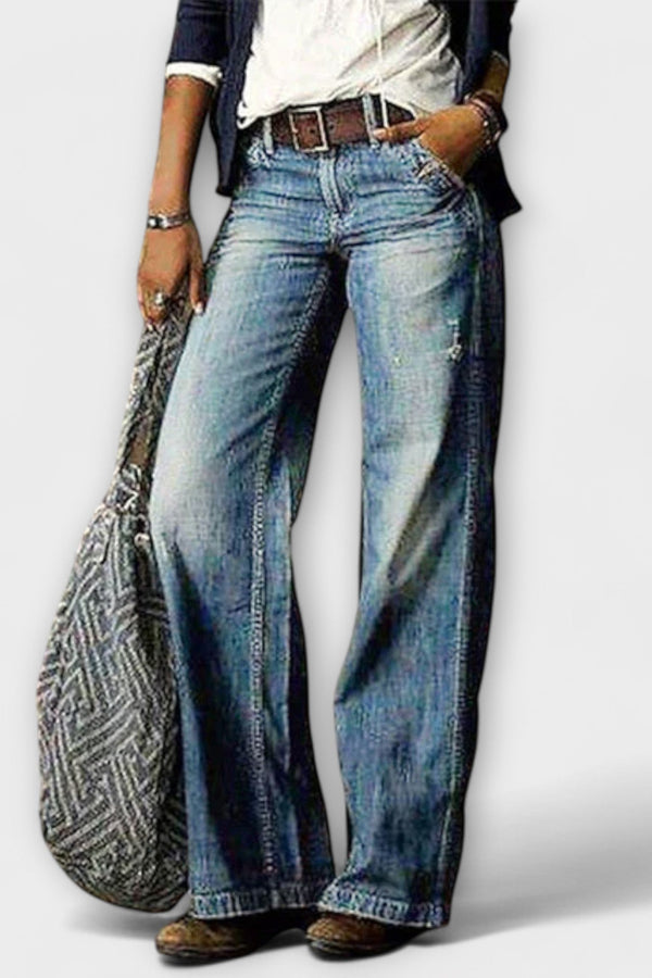 Wide Leg Denim Trousers
