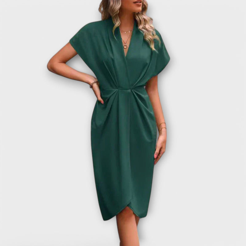 Serena - Black Midi Wrap Dress