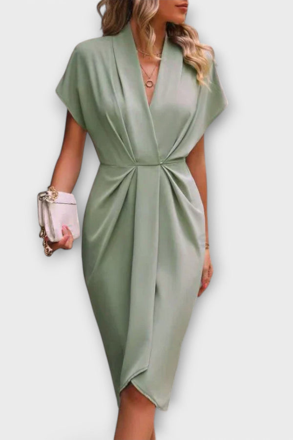 Serena - Black Midi Wrap Dress