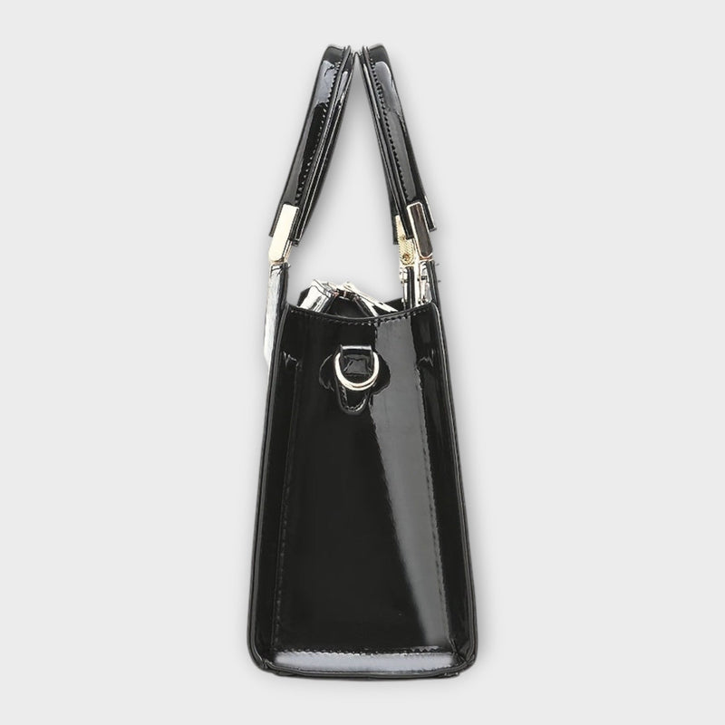 Claire - Glossy Crocodile Leather Pattern Handbag