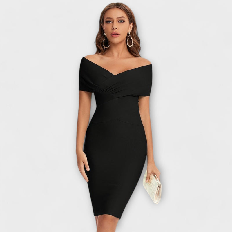 Elegant dress with V-neck