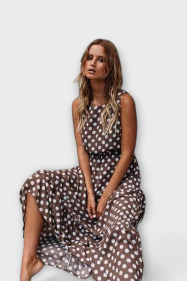 Boho Midi Dress with Dots