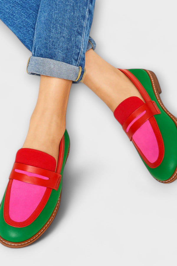 Nyla – Colour Block Loafers in Casual Style