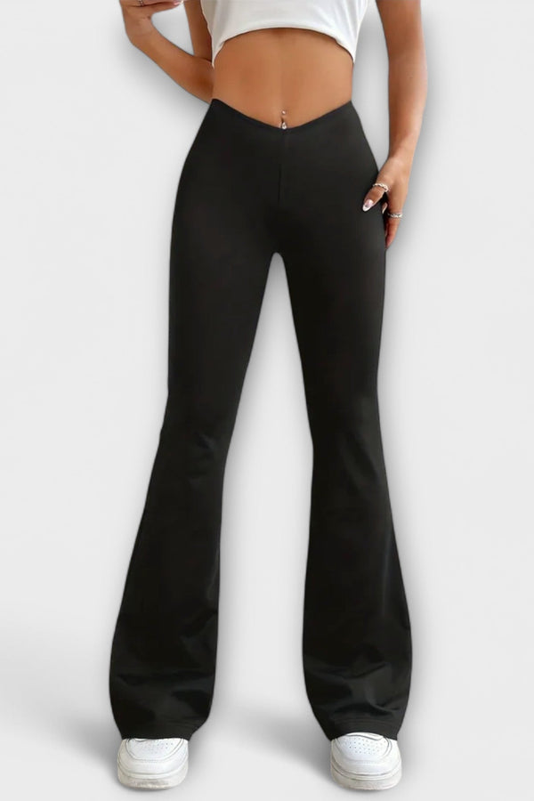 Loose trousers with flared legs