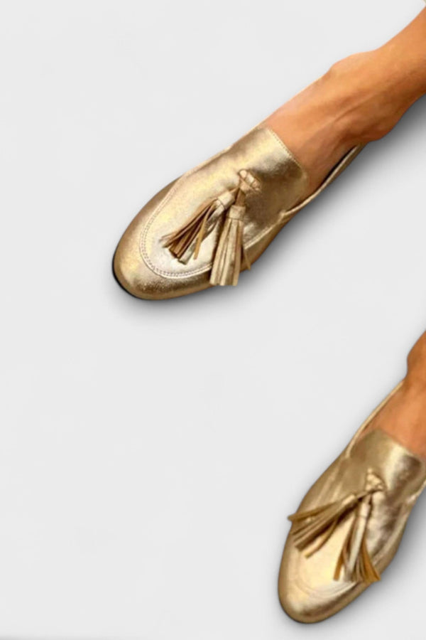 Delphine – Metallic Shiny Tassels and Decorative Stitching