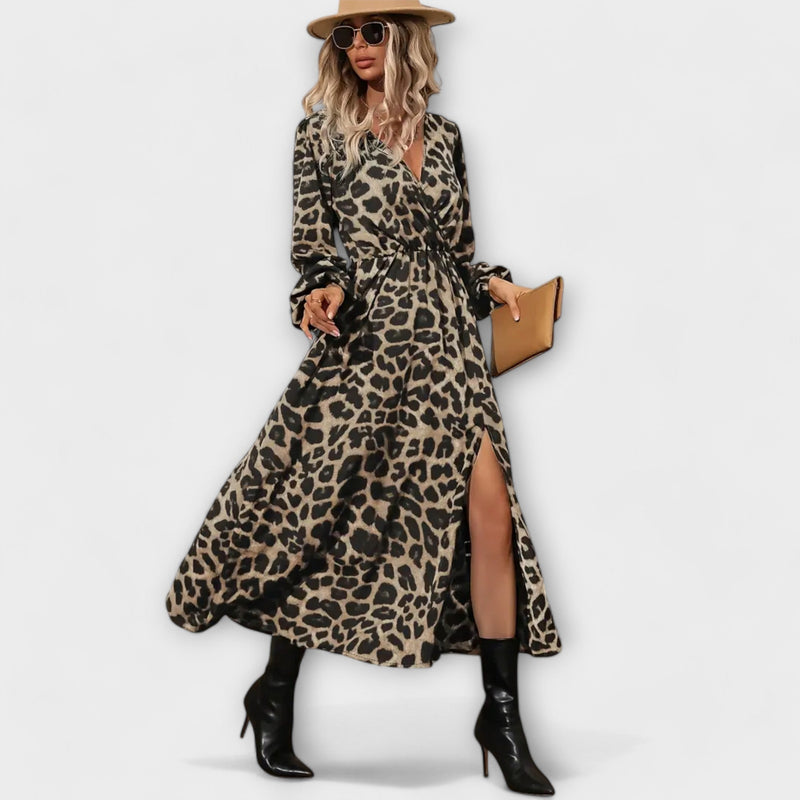 Stylish Dress with Leopard Print