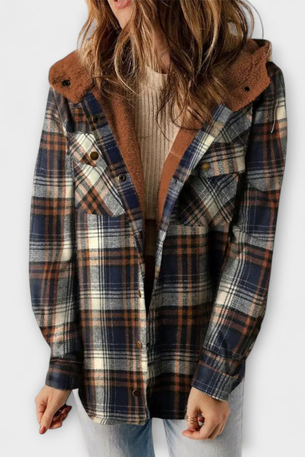 Woolie - Warm Checked Fleece-Lined Coat