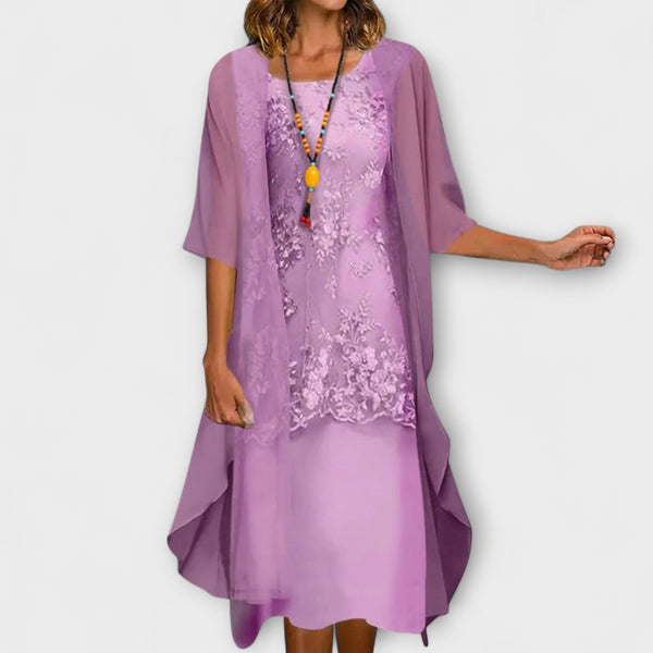 Danielle - Elegant Two-Piece Chiffon Dress