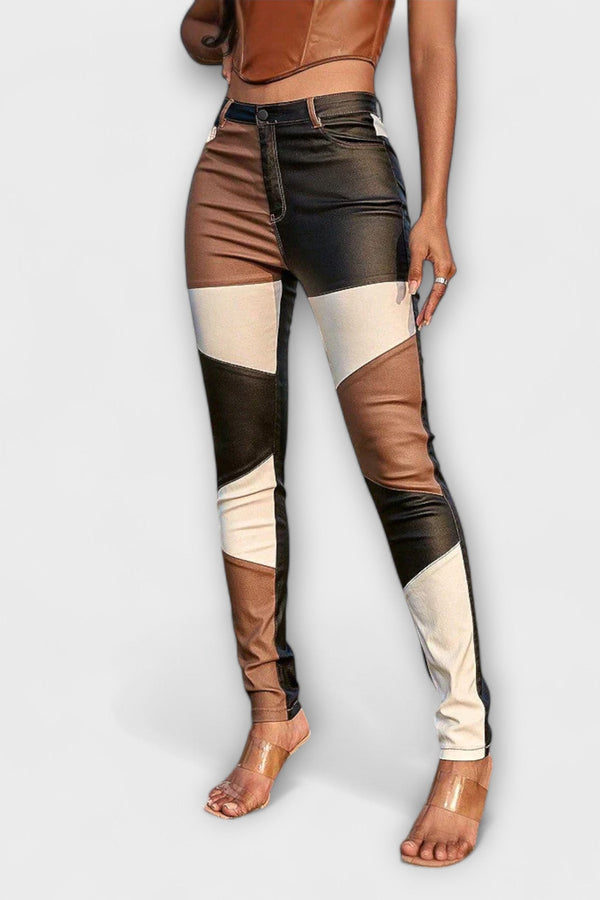 Colour Block Pattern Trousers